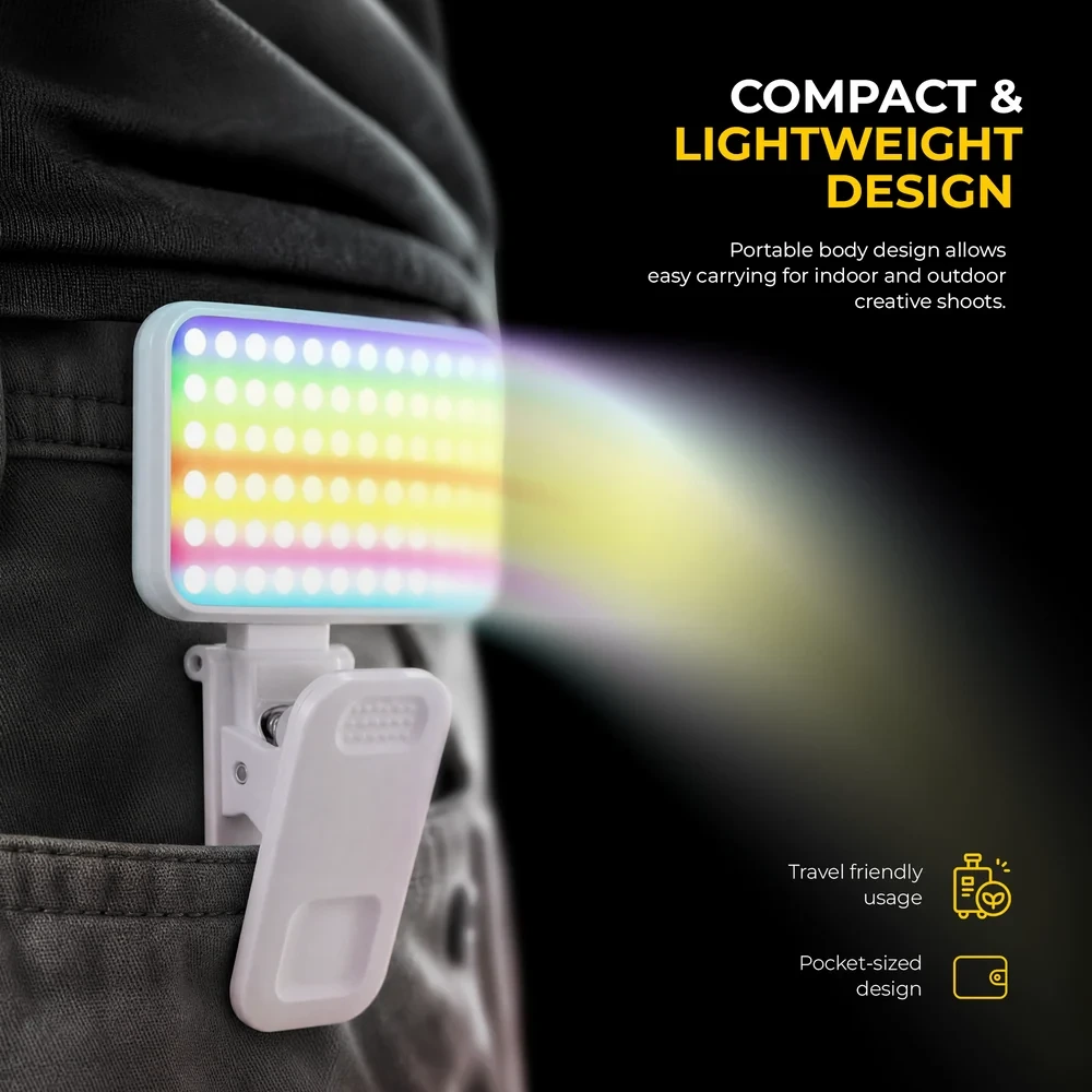 DigiTek Portable RGB LED Video Light With Built In Battery (D3W RGB) view 3